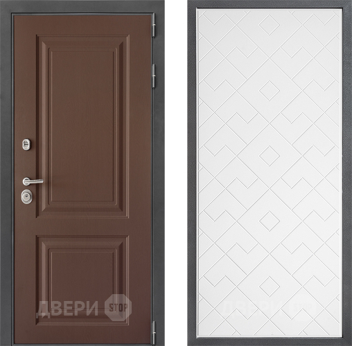 Входная металлическая Дверь Дверной континент ДК-3/729 ФЛ-Тиффани Белый софт в Люберцах