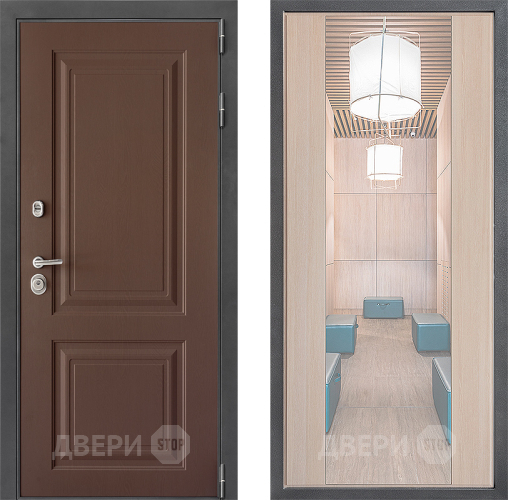 Входная металлическая Дверь Дверной континент ДК-3/729 ФЛЗ-1 Зеркало Капучино в Люберцах
