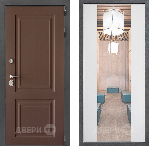 Дверь Дверной континент ДК-3/729 ФЛЗ-1 Зеркало Белый софт в Люберцах