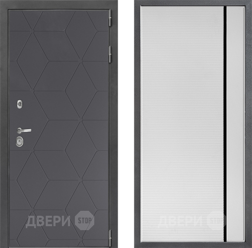 Входная металлическая Дверь Дверной континент ДК-3/744 ФЛ-757 Черное Стекло Софт милк в Люберцах