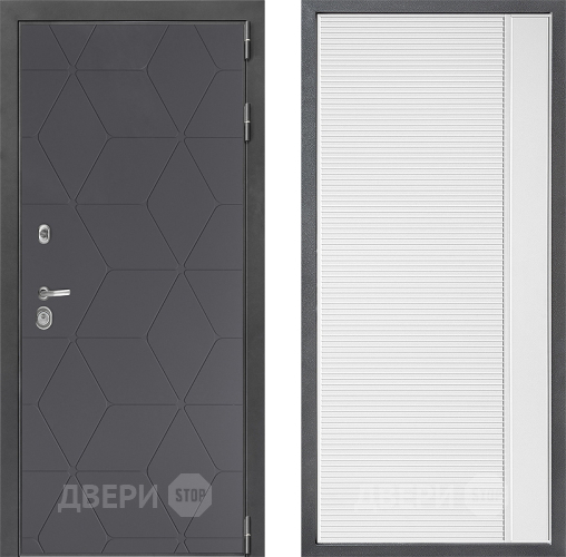 Входная металлическая Дверь Дверной континент ДК-3/744 ФЛ-757 Белое Стекло Софт милк в Люберцах