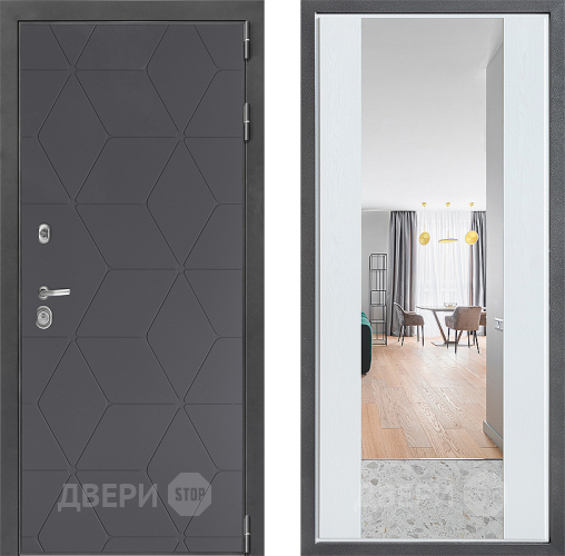 Дверь Дверной континент ДК-3/744 ФЛЗ-1 Зеркало Белое дерево в Люберцах