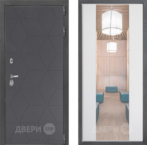 Дверь Дверной континент ДК-3/744 ФЛЗ-1 Зеркало Белый софт в Люберцах