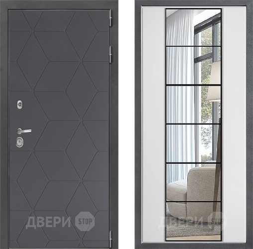 Дверь Дверной континент ДК-3/744 ФЛЗ-2 Зеркало Белый софт в Люберцах