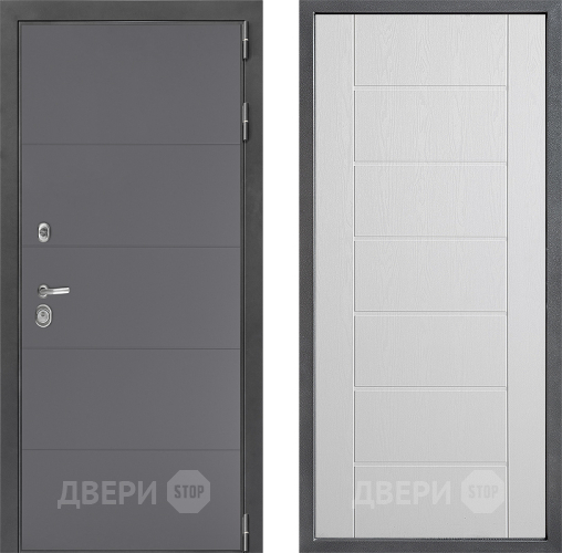 Входная металлическая Дверь Дверной континент ДК-3/649 ФЛ-Лайн Белое дерево в Люберцах