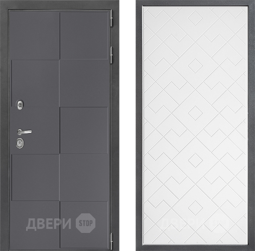 Входная металлическая Дверь Дверной континент ДК-3/606 ФЛ-Тиффани Белый софт в Люберцах