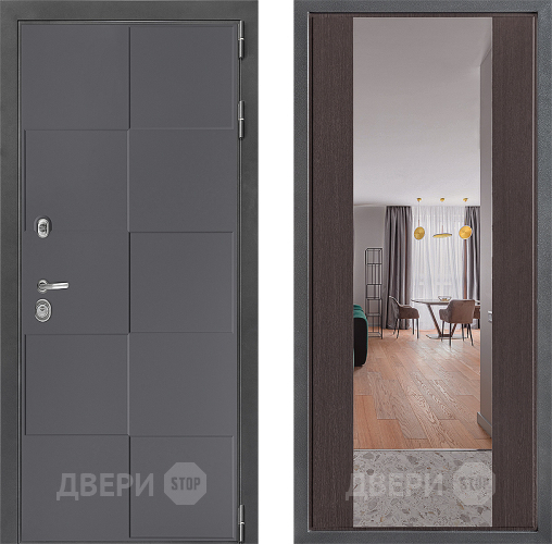 Входная металлическая Дверь Дверной континент ДК-3/606 ФЛЗ-1 Зеркало Венге в Люберцах