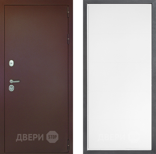 Входная металлическая Дверь Дверной континент Рубикон Медь Дизайн ФЛ-649 Белый софт в Люберцах