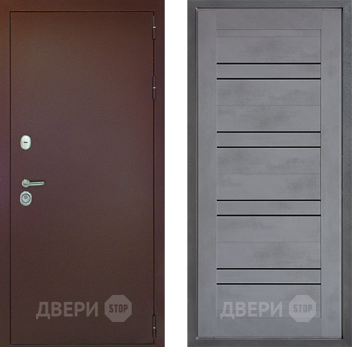 Входная металлическая Дверь Дверной континент Рубикон Медь Дизайн ФЛ-49 Бетон серый в Люберцах