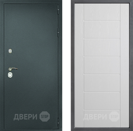 Дверь Дверной континент Рубикон Серебро Дизайн ФЛ-Лайн Белое дерево в Люберцах