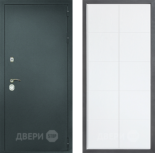 Входная металлическая Дверь Дверной континент Рубикон Серебро Дизайн ФЛ-Кватро Белое дерево в Люберцах