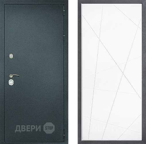 Входная металлическая Дверь Дверной континент Рубикон Серебро Дизайн ФЛ-655 Белый софт в Люберцах