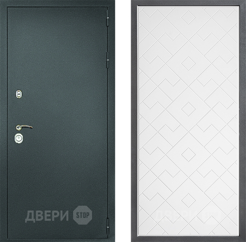 Входная металлическая Дверь Дверной континент Рубикон Серебро Дизайн ФЛ-Тиффани Белый софт в Люберцах