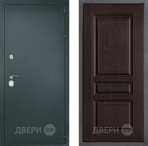 Входная металлическая Дверь Дверной континент Рубикон Серебро Дизайн ФЛ-243 Дуб шоколадный в Люберцах