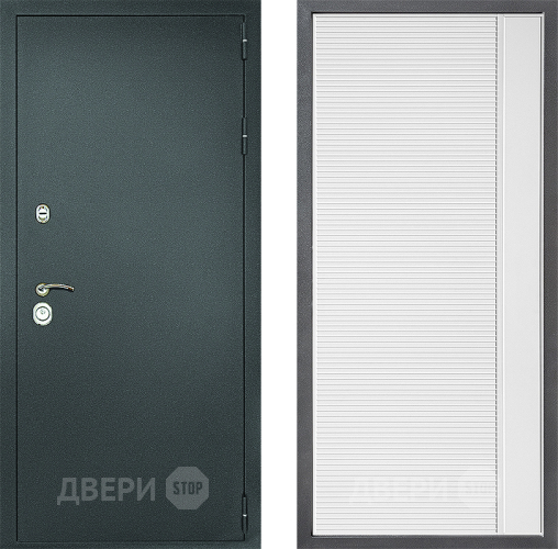 Входная металлическая Дверь Дверной континент Рубикон Серебро Дизайн ФЛ-757 Белое Стекло Софт милк в Люберцах