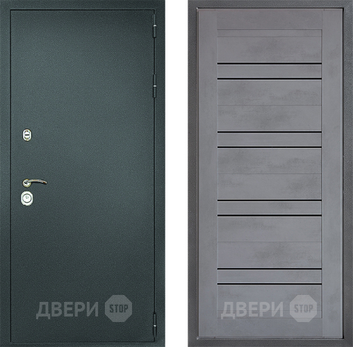 Дверь Дверной континент Рубикон Серебро Дизайн ФЛ-49 Бетон серый в Люберцах