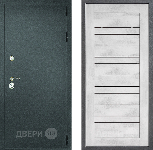 Дверь Дверной континент Рубикон Серебро Дизайн ФЛ-49 Бетон снежный в Люберцах