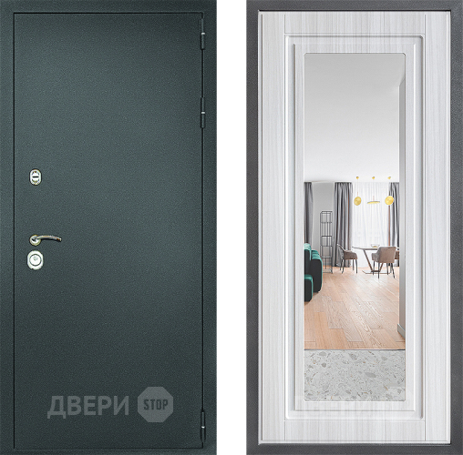 Дверь Дверной континент Рубикон Серебро Дизайн ФЛЗ Зеркало Сандал белый в Люберцах