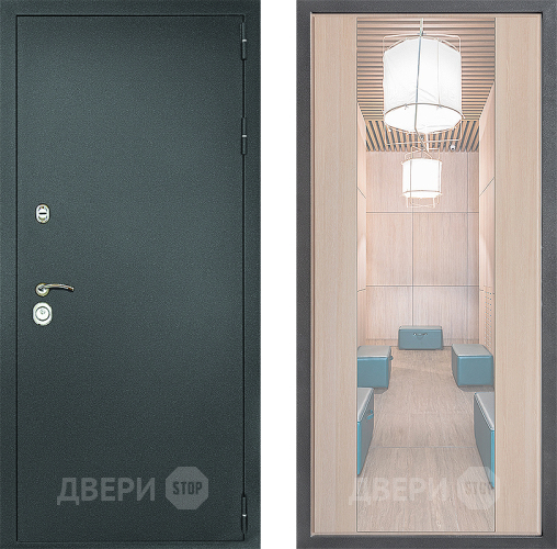 Входная металлическая Дверь Дверной континент Рубикон Серебро Дизайн ФЛЗ-1 Зеркало Капучино в Люберцах