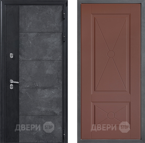 Дверь Дверной континент ДК-15 Бетон ТЕРМО ФЛ-617 Ясень шоколадный в Люберцах