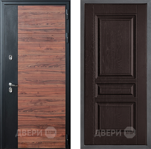 Входная металлическая Дверь Дверной континент ДК-15 Красное Дерево ТЕРМО ФЛ-243 Дуб шоколадный в Люберцах