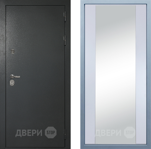 Входная металлическая Дверь Дива МД-40 Титан Д-15 Зеркало Белый в Люберцах