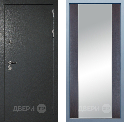Входная металлическая Дверь Дива МД-40 Титан Д-15 Зеркало Венге в Люберцах