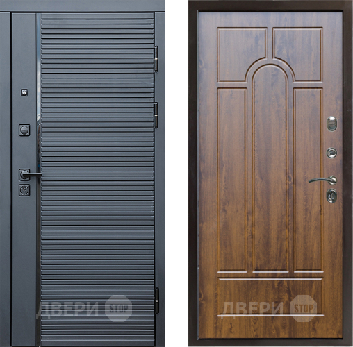 Дверь Престиж Черная Линия Арка Дуб в Люберцах