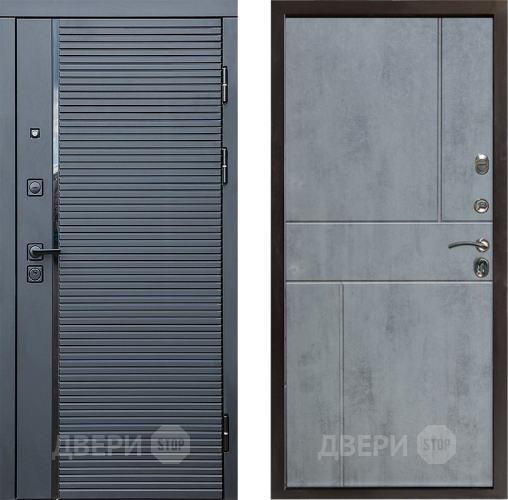 Дверь Престиж Черная Линия Горизонт Бетон темный в Люберцах