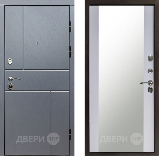 Дверь Престиж Горизонт Грэй Зеркало Белый софт в Люберцах