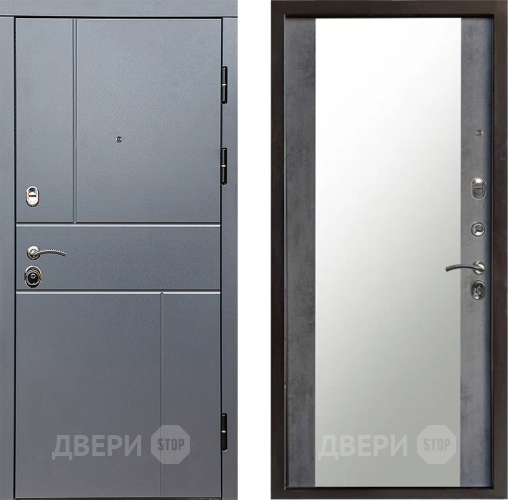 Дверь Престиж Горизонт Грэй Зеркало Бетон темный в Люберцах