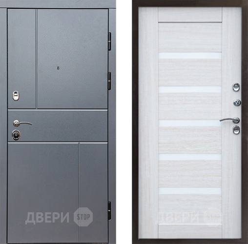Входная металлическая Дверь Престиж Горизонт Грэй Царга Лиственница белая в Люберцах
