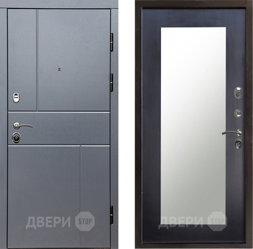 Входная металлическая Дверь Престиж Горизонт Грэй Зеркло Пастораль Венге в Люберцах