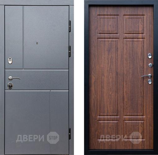 Входная металлическая Дверь Престиж Горизонт Грэй Премиум Орех темный в Люберцах