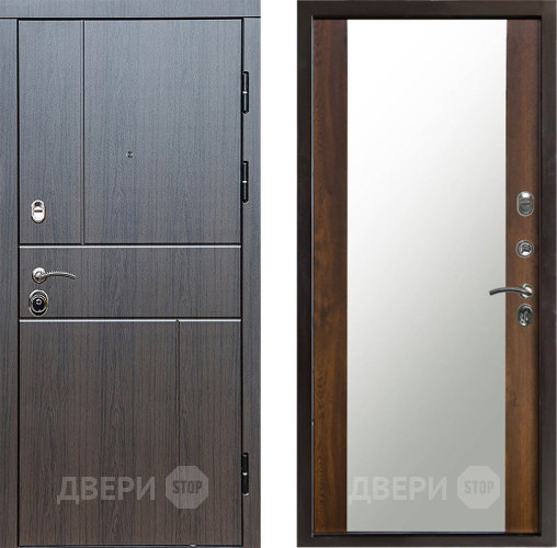 Входная металлическая Дверь Престиж Горизонт Венге Зеркало Дуб в Люберцах