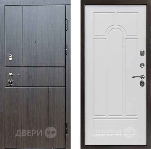 Входная металлическая Дверь Престиж Горизонт Венге Арка Белое дерево в Люберцах