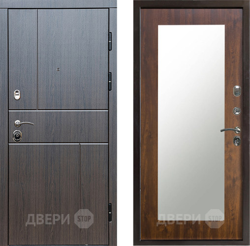 Входная металлическая Дверь Престиж Горизонт Венге Зеркло Пастораль Дуб в Люберцах