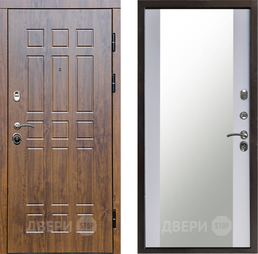 Входная металлическая Дверь Престиж Стандарт Зеркало Белый софт в Люберцах