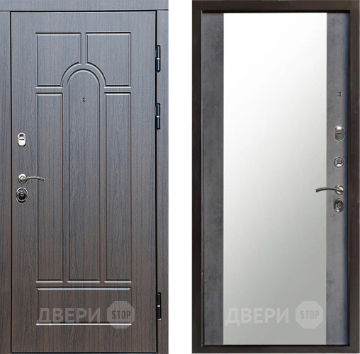 Входная металлическая Дверь Престиж Арка Зеркало Бетон темный в Люберцах