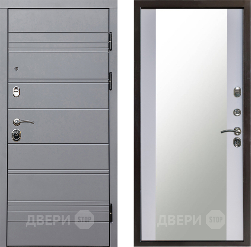 Дверь Престиж Линия Грэй Зеркало Белый софт в Люберцах