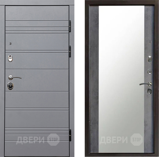 Дверь Престиж Линия Грэй Зеркало Бетон темный в Люберцах