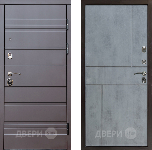 Дверь Престиж Линия Браун Горизонт Бетон темный в Люберцах
