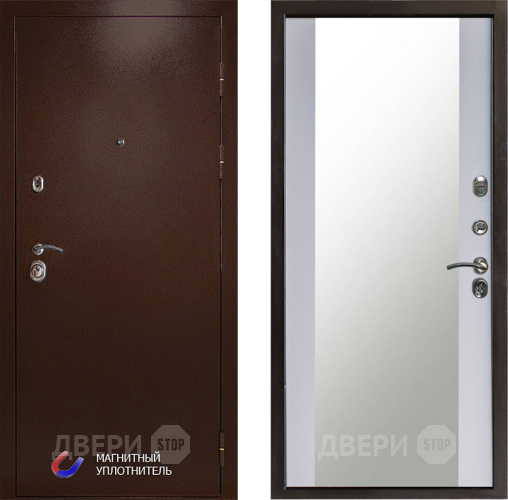 Дверь Престиж Медь Зеркало Белый софт в Люберцах