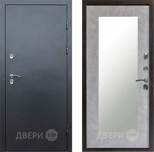 Входная металлическая Дверь Престиж TERMO с терморазрывом Снегирь Серебро Зеркало пастораль Бетон светлый в Люберцах