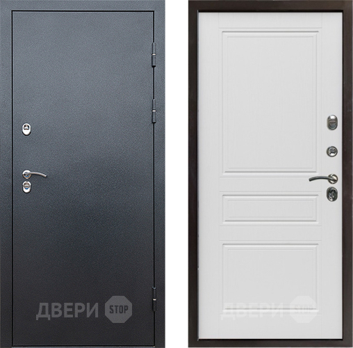 Входная металлическая Дверь Престиж TERMO с терморазрывом Снегирь Серебро Классика Лиственница белая в Люберцах