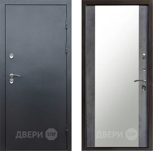 Дверь Престиж TERMO с терморазрывом Снегирь Серебро Зеркало Бетон темный в Люберцах