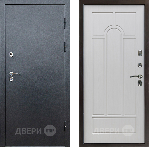 Входная металлическая Дверь Престиж TERMO с терморазрывом Снегирь Серебро Арка Лиственница белая в Люберцах