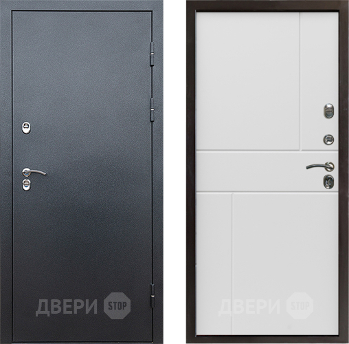 Входная металлическая Дверь Престиж TERMO с терморазрывом Снегирь Серебро Горизонт Бетон белый в Люберцах