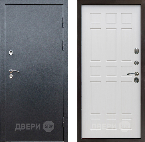 Входная металлическая Дверь Престиж TERMO с терморазрывом Снегирь Серебро Спарта Лиственница белая в Люберцах