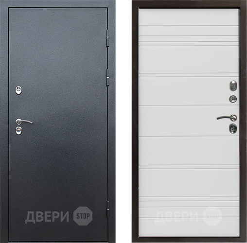 Входная металлическая Дверь Престиж TERMO с терморазрывом Снегирь Серебро Line Белый в Люберцах